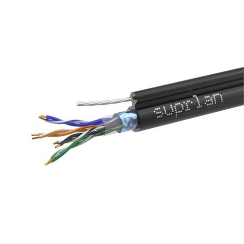 Кабель витая пара F/UTP кат.5E 4х2х24AWG solid Cu PE Out. T-FG8 Median трос 305м (м) SUPRLAN 01-1035-1 13407520 - фото 16743528