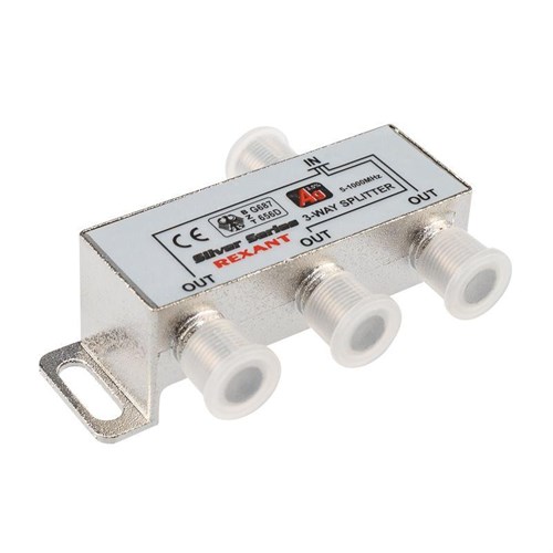 Делитель ТВ "краб" х3+4шт.F "BOX" 5-1000 МГц "Silver" Rexant 05-6102 217898 - фото 16743586
