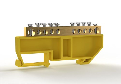 Шина PE "земля" на DIN-изоляторе 6х9мм 10 отвер. латунь TOKOV ELECTRIC TKE-BCB-69-10-DIN/PE 1855424 - фото 16744019
