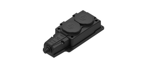 Колодка удлинителя 2-м MultiSet 16А 250В IP44 с заземл. каучук черн. SE MST4102BK 1816839 - фото 16744039