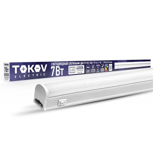 Светильник светодиодный ДБО Т5 7Вт 4К IP40 TOKOV ELECTRIC TKE-DBO-T5-0.6-7-4K 1800606 - фото 16744198