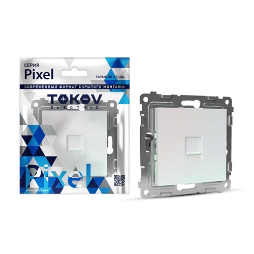Розетка компьютерная 1-м СП Pixel RJ45 кат.5E механизм перламутр. TOKOV ELECTRIC TKE-PX-RC1-C04 1792310 - фото 16744231
