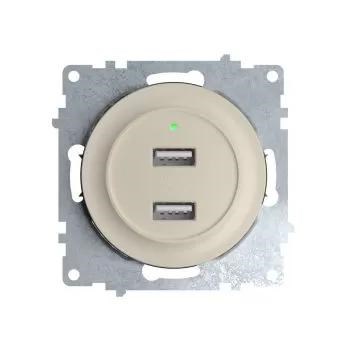 Розетка USB 2-м СП Florence 16А IP20 с подсветкой механизм беж. (1E10351301) OneKeyElectro 2260090 1656748 - фото 16744681