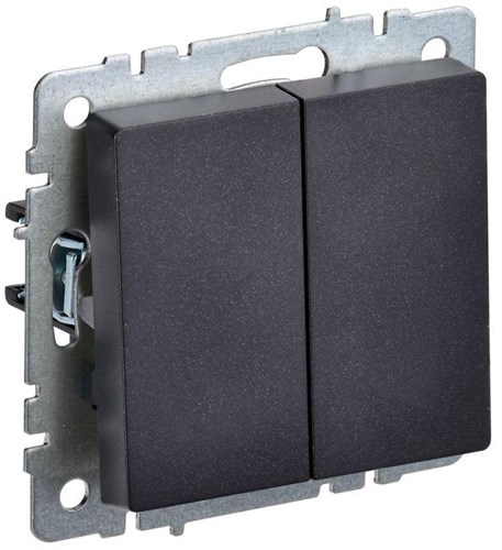 Выключатель 2-кл. СП BRITE ВС10-2-0-БрЧ 10А механизм черн. IEK BR-V20-0-10-K02 1617273 - фото 16744771