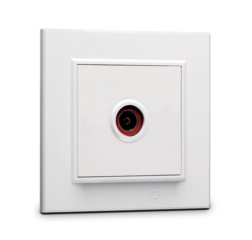 Розетка телевизионная проходная TV 1-м СП Karea IP20 6дБ бел. Makel 56001007 1600027 - фото 16744969