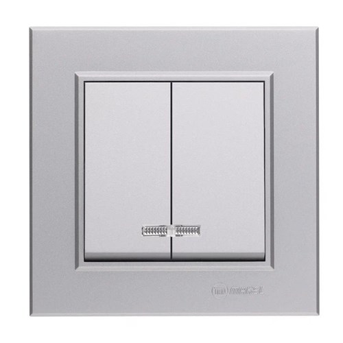 Выключатель 2-кл. СП Karea 10А IP20 сереб. Makel 56065003 1589928 - фото 16744976