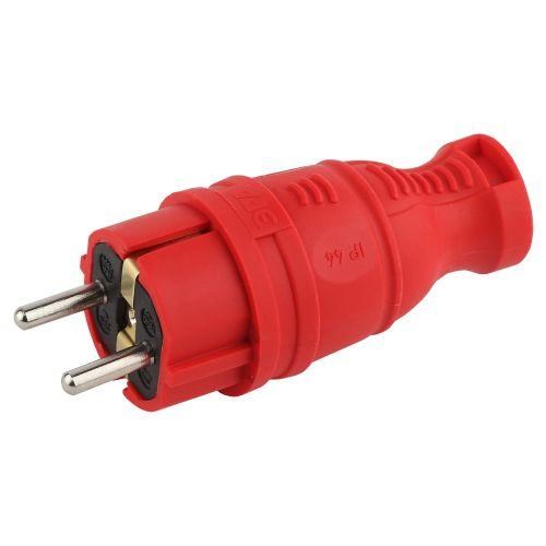 Вилка прямая V8-RED-IP44 16А IP44 з/з каучук красн. Эра Б0044547 1428682 - фото 16745208