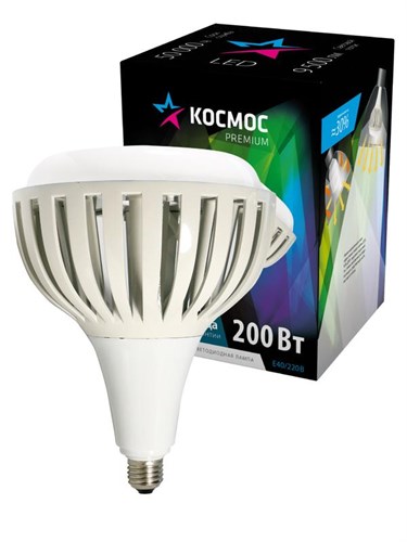 Лампа светодиодная KOSMOS premium HWLED 200Вт 6500К E40 220В Космос KHWLED200WE4065 568334 - фото 16745282