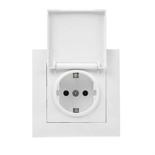 Розетка 1-м СП Валенсия 16А IP44 с заземл. защ. шторки с крышкой бел. PROxima EKF EWV10-124-10 1345335 - фото 16745364