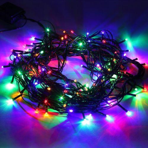 Гирлянда светодиодная "Нить" 10м 100LED 8 режимов зел. пр. 220В IP20 мультиколор ЭРА Б0041893 550920 - фото 16745477