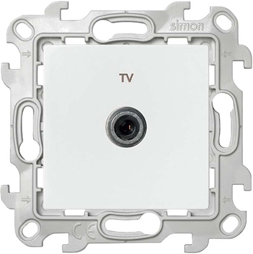 Розетка телевизионная одиночная TV СП Simon 24 IP20 механизм бел. Simon 2450477-030 1279002 - фото 16745608