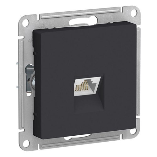 Розетка компьютерная 1-м AtlasDesign RJ45 кат.5E механизм карбон SE ATN001083 1240555 - фото 16745736