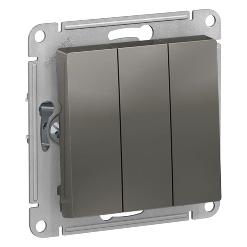 Выключатель 3-кл. СП AtlasDesign 10А IP20 (сх. 1+1+1) 10AX механизм сталь SE ATN000931 1240492 - фото 16745742