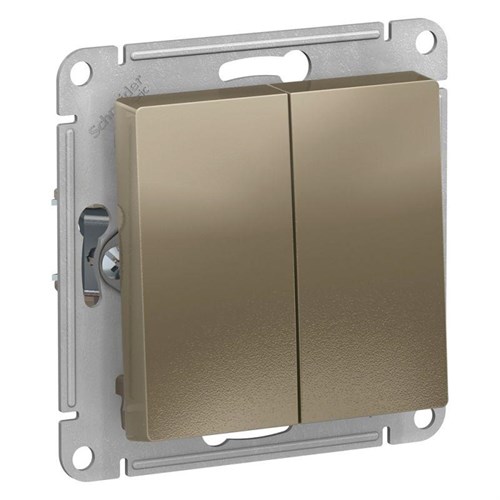 Переключатель проходной 2-кл. СП AtlasDesign 10А IP20 (сх. 6/2) 10AX механизм шампань SE ATN000565 1240337 - фото 16745753