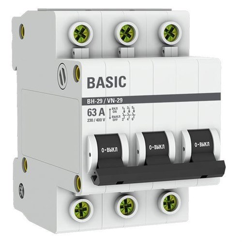 Выключатель нагрузки 3п 63А ВН-29 Basic EKF SL29-3-63-bas 1223406 - фото 16745819