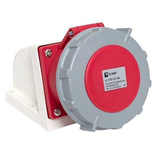 Розетка стационарная наружная 1252 3Р+РЕ+N 32А 380В IP67 PROxima EKF ps-1252-32-380 476967 - фото 16745885