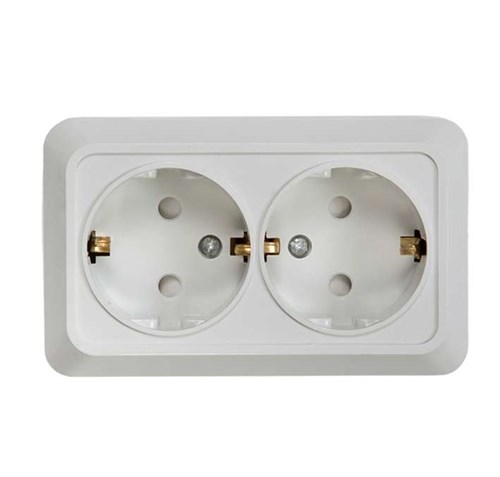 Розетка 2-м BOLLETO защ. шторки с заземл. накл. 7128х бел. ASD / IN HOME 4690612000961 464653 - фото 16745967