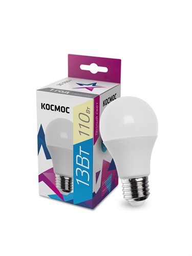 Лампа светодиодная A60 13Вт 3000К E27 220В КОСМОС LkecLED13wA60E2730 452437 - фото 16746012