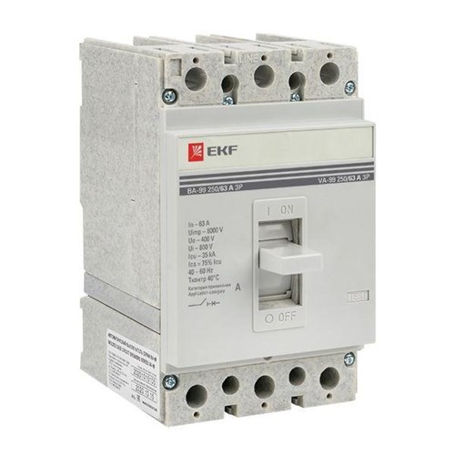Выключатель автоматический 3п 250/63А 35кА ВА-99 PROxima EKF mccb99-250-63 447557 - фото 16746043