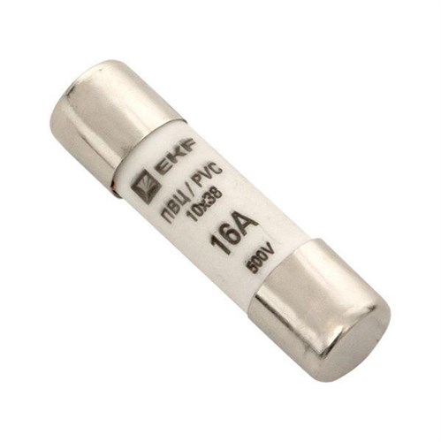 Вставка плавкая цилиндрическая ПВЦ 10х38 16А EKF pvc-10x38-16 407978 - фото 16746172