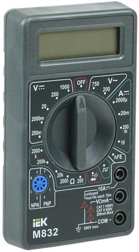 Мультиметр цифровой Universal M832 IEK TMD-2S-832 278503 - фото 16746397