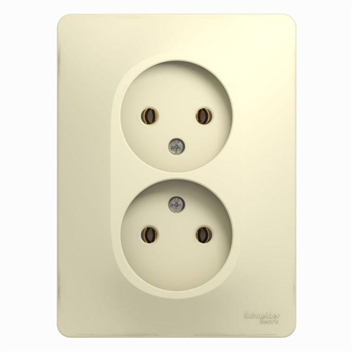 Розетка 2-м СП Glossa 16А IP20 без заземл. беж. SE GSL000220 275191 - фото 16746421