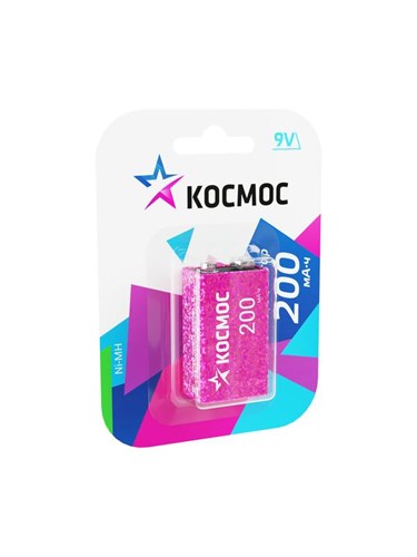 Аккумулятор 6F22 200мА.ч 1BL (блист.1шт) КОСМОС KOCNI-MH6F22(200mAh) 1102708 - фото 16746463