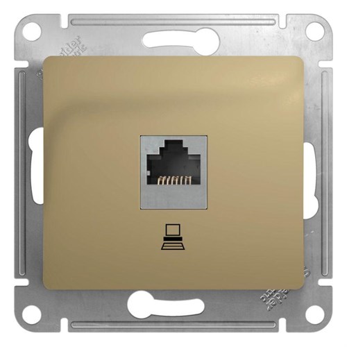 Розетка компьютерная 1-м СП Glossa RJ45 кат.5E механизм титан SE GSL000481K 1063803 - фото 16746512