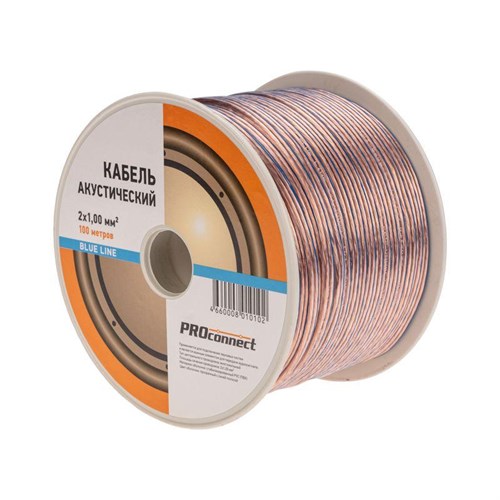 Кабель Stereo 2х1.0 BLUE LINE бухта (м) PROCONNECT 01-6205-6 259084 - фото 16746666