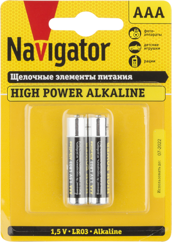 Элемент питания алкалиновый AAA/LR03 94 750 NBT-NE-LR03-BP2 (блист.2шт) Navigator 94750 149234 - фото 16746769