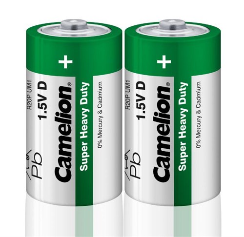 Элемент питания солевой D/R20 R20P-SP2G 1.5В SR-2 (уп.2шт) Camelion 1662 197974 - фото 16746830