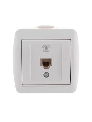 Розетка телефонная 1-м ОП Nata RJ11 бел. LEZARD 710-0200-137 193051 - фото 16746866