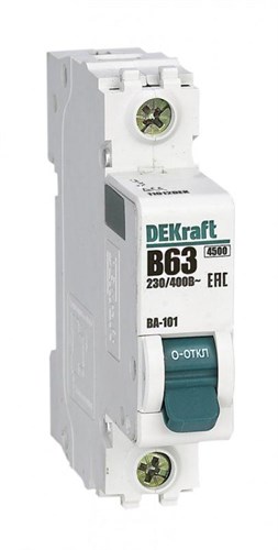 Выключатель автоматический модульный 1п B 63А 4.5кА ВА-101 DEKraft 11012DEK 152500 - фото 16746945