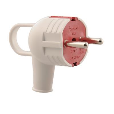 Вилка Accessories с заземл. с ручкой бел./красн. LEZARD 715-0201-602 200674 - фото 16746979