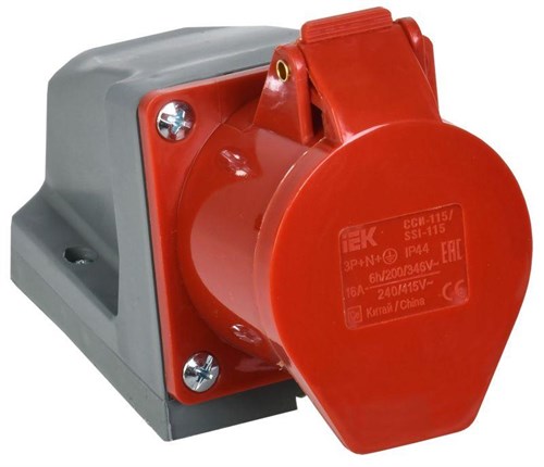 Розетка ОП ССИ-115 16А 3P+PE+N 380В IP44 IEK PSR12-016-5 25814 - фото 16747012