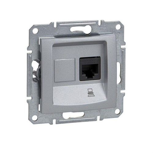 Розетка компьютерная 1-м СП Sedna RJ45 кат.5E UTP неэкранир. механизм алюм. SchE SDN4300160 211823 - фото 16747064