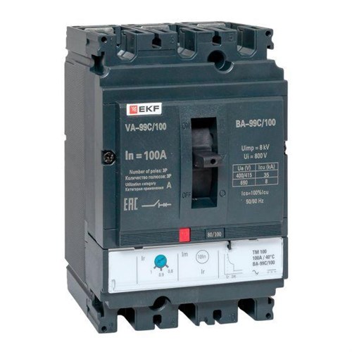 Выключатель автоматический 3п 160/100А 36кА ВА-99C Compact NS PROxima EKF mccb99C-160-100 209141 - фото 16747464