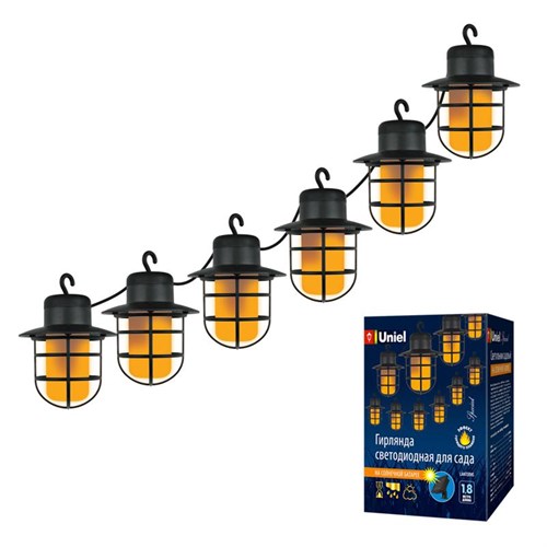 Гирлянда садовая USL-S-121/PT2500 LANTERNS солнечная батарея "Фонарики" 72 светодиода эффект пламени IP44 Uniel UL-00006558 1340822 - фото 16747508