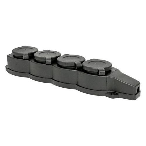 Колодка 4-м 16А IP44 2P+PE 230В с защ. крышками каучук Basic EKF RPS-020-16-230-44 1248546 - фото 16747591