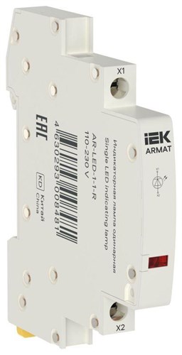 Лампа индикаторная одинарная LED 110-230В AC красн. ARMAT IEK AR-LED-1-1-R 1927964 - фото 16747905