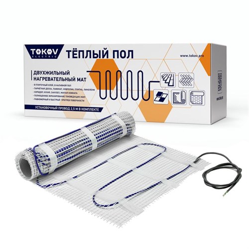 Комплект "Теплый пол" (мат) 150Вт/кв.м 6кв.м TOKOV ELECTRIC TKE-MAT150-900-6 1873491 - фото 16748072