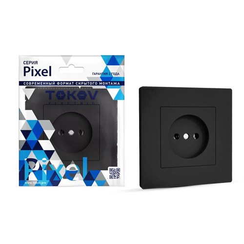 Розетка 1-м СП Pixel 16А IP20 без заземл. в сборе карбон TOKOV ELECTRIC TKE-PX-R1F-C14 1792322 - фото 16748321