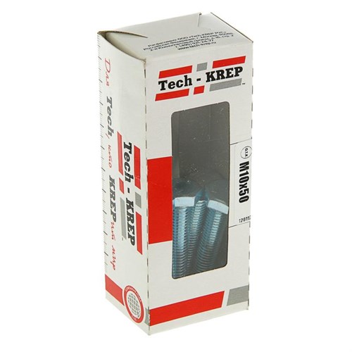 Болт DIN933 с шестигранной головкой М10х50 оцинк. (уп.10шт) Tech-KREP 105217 1744556 - фото 16748372