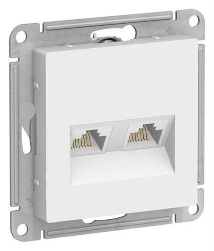 Розетка компьютерная 2-м AtlasDesign RJ45+RJ45 кат.5E механизм лотос SE ATN001385 1739946 - фото 16748374