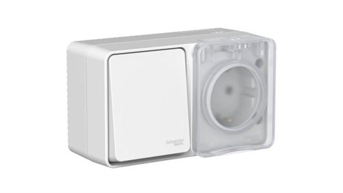 Блок ОП AtlasDesign PROFI IP54 (розетка 16А заземл. защ. шторки + 1-кл. выключатель 10А) сер. SE ATN543070 1775477 - фото 16748389