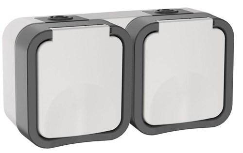 Розетка 2-м ОП TORS 16А IP55 TS222 горизонт. с заземл. с крышкой бел. IEK TS-R26-16-55-G-K41 1761219 - фото 16748446