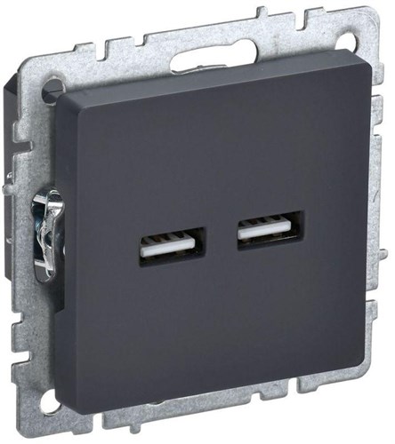 Розетка BRITE USB A+A 3.1А РЮ10-1-БрГ механизм графит IEK BR-U21-D31-K53 1679781 - фото 16748649