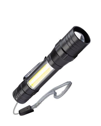 Фонарь аккумуляторный ручной LED 1Вт + COB 5Вт линза зум аккум. Li-ion 18650 1А.ч USB-шнур ABS-пластик КОСМОС KOS113Lit 584433 - фото 16748688