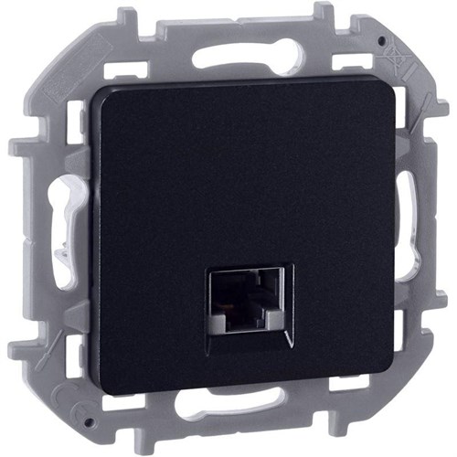 Розетка компьютерная Inspiria RJ45 кат.5E UTP антрацит Leg 673828 1657337 - фото 16748715
