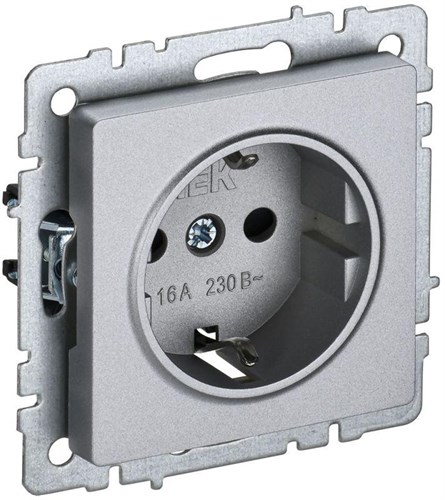 Розетка BRITE РС11-1-0-БрА 16А с заземл. без защ. шторки механизм алюм. IEK BR-R11-16-K47 1623779 - фото 16748797